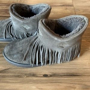 🩶RARE🩶 Koolaburra for Ugg Aztec/Western Fringe Short Ankle Boots